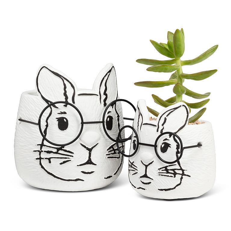 Bunny with Glasses Planter