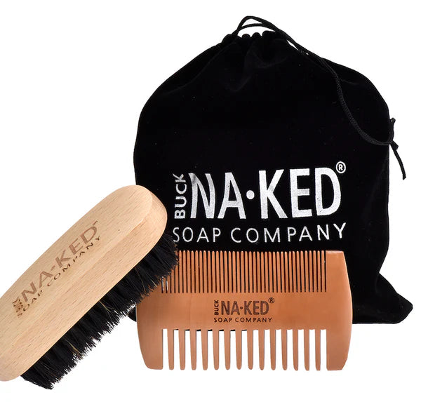 Bamboo Beard Brush & Comb Set