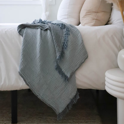 Two Tone Crinkle Throw